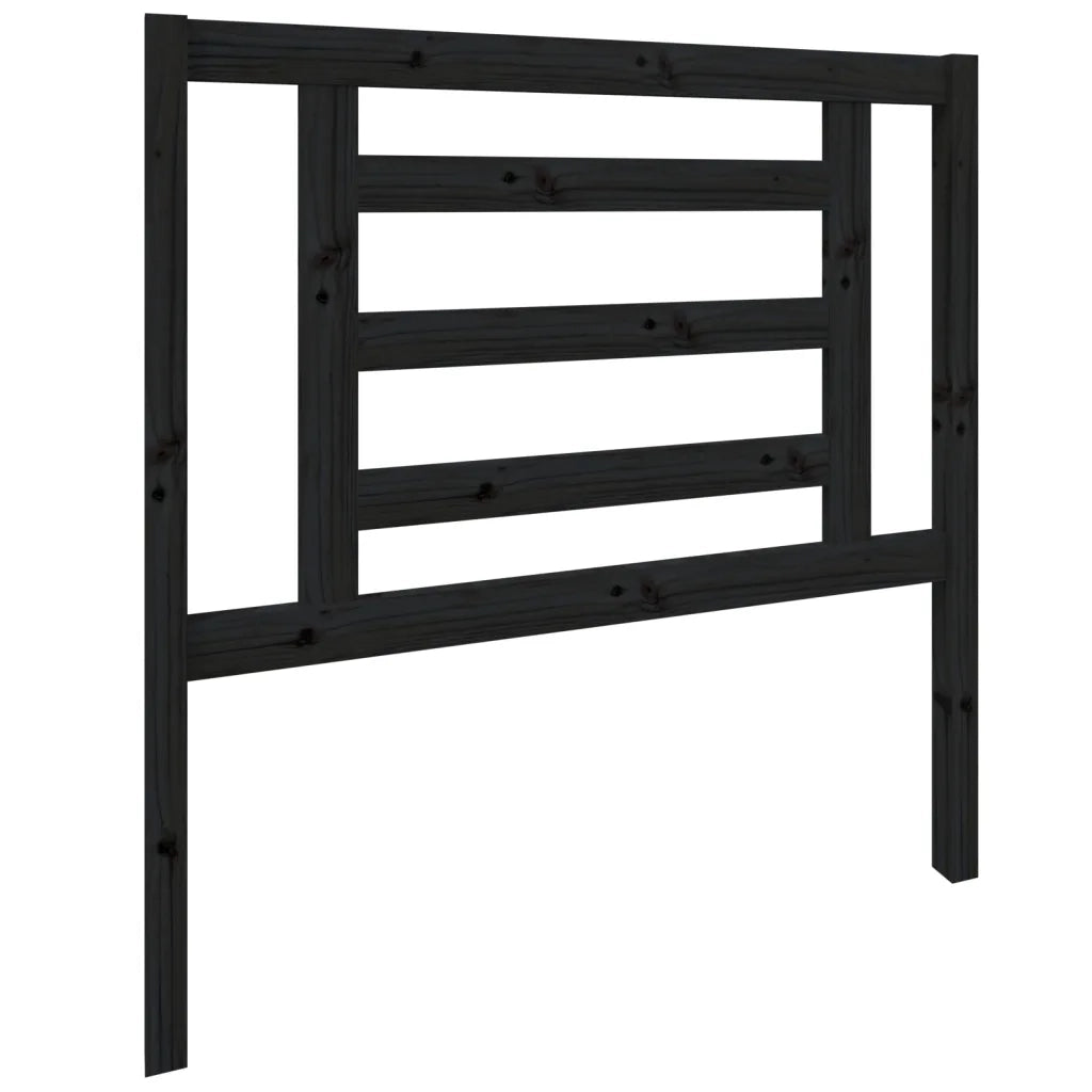 Testiera per Letto-Testata-Testiera Decorativa Nera 96x4x100 cm in Legno Massello di Pino 554491
