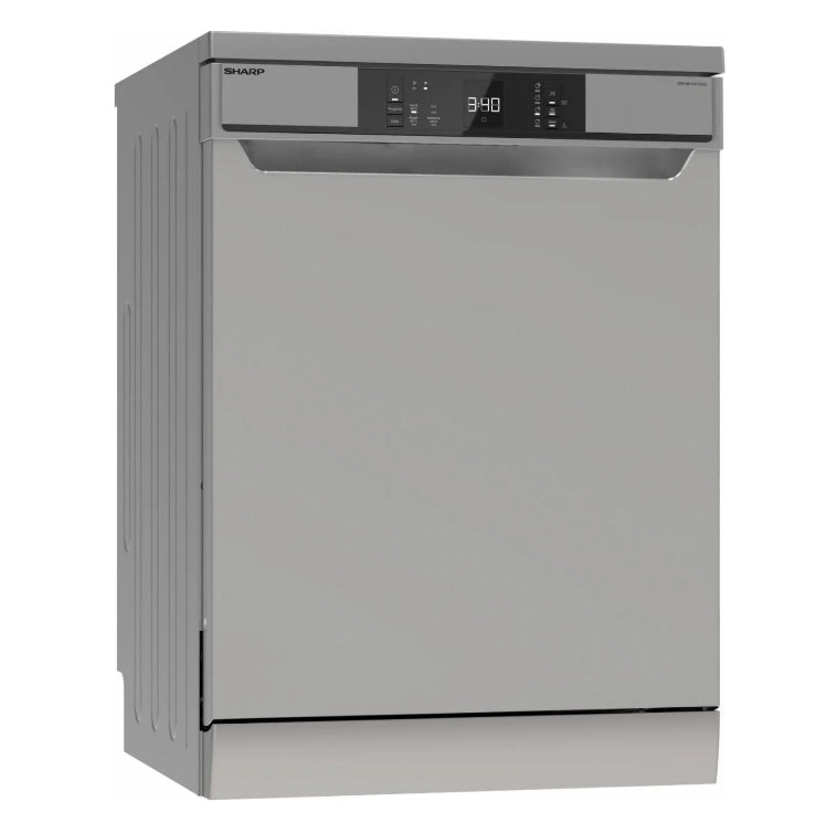 Sharp qw-na1cf47et ix lavastoviglie libera installazione inox, 13 coperti, classe e, 4 programmi