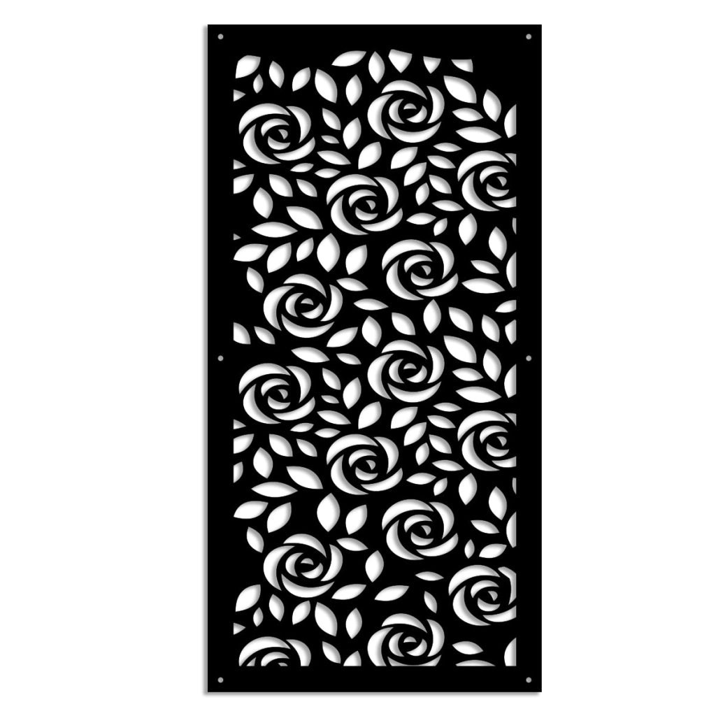 PETALI - Pannello in PVC traforato - Parasole Colore: nero, Misura: 50x150 cm