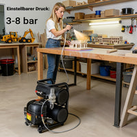Compressore aerografo HO-826, aria compressa 45-52 l/min, compressore per pistola aerografo, serbatoio olio da 2000 ml, 3-8 bar per aerografia