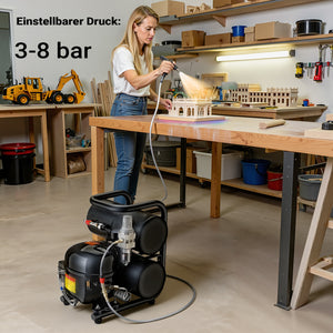 Compressore aerografo HO-826, aria compressa 45-52 l/min, compressore per pistola aerografo, serbatoio olio da 2000 ml, 3-8 bar per aerografia