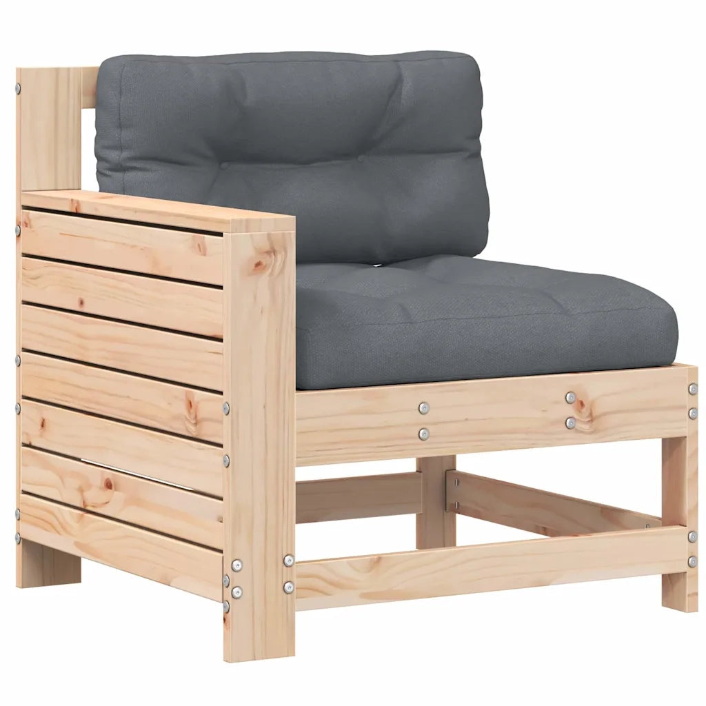 Divano Giardino Senza Braccioli con Cuscino Legno Massello Pino 844920