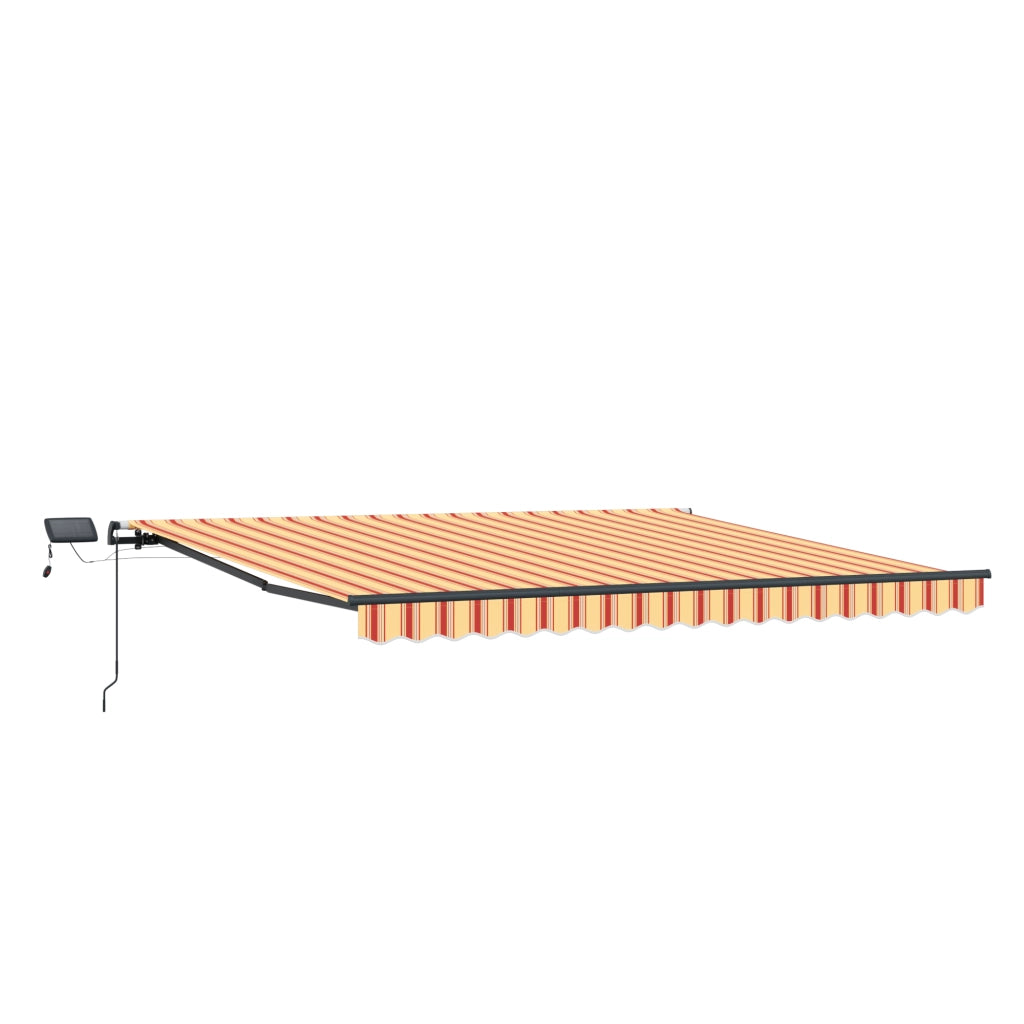 Tenda Retrattile Manuale con LED Giallo e Arancione 450x350 cm