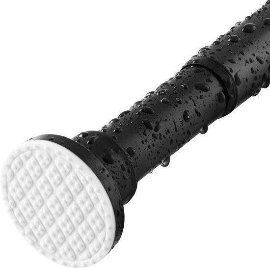 Maniglia per doccia scorrevole - regolabile 70-134 cm - nero in acciaio inossidabile - antiscivolo - bagno.