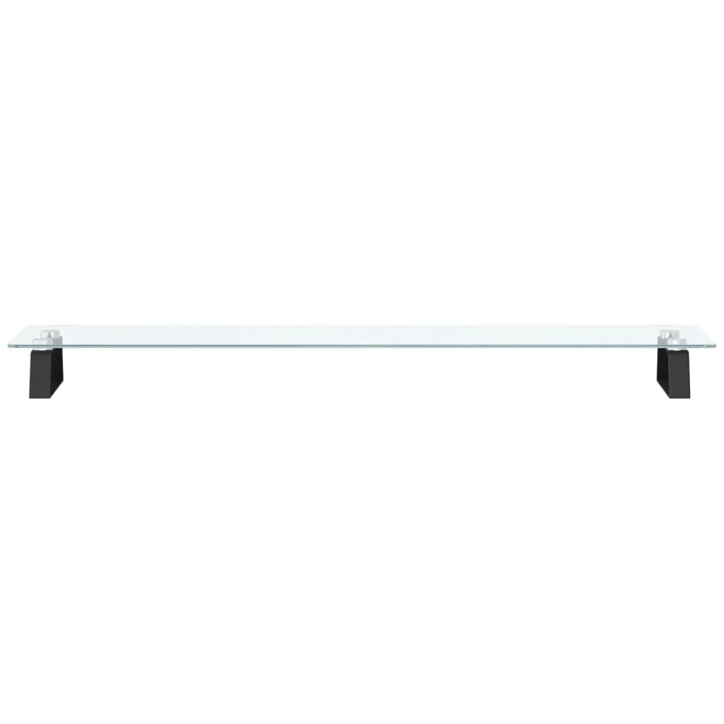 Supporto per monitor mobile da scrivania 100 x 20 x 8 cm vetro temperato e metallo nero 02_0044824