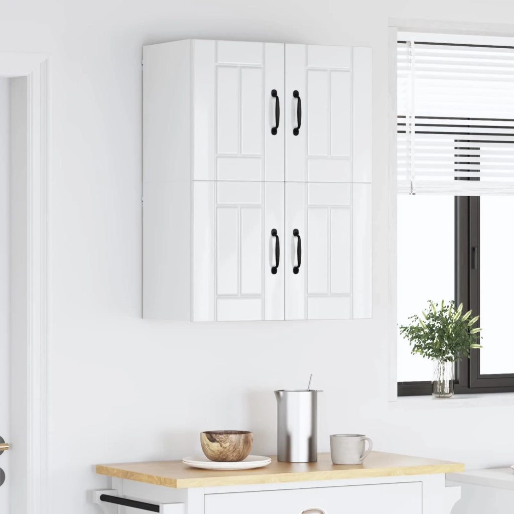Armadi a pareti per cucina con porta Lucca 2 pcs Bianco Lucido 884923