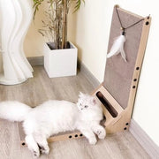 Krappa per gatti a forma L - 59 cm alto, zona di arrampicata XXL, design invertibile, inclusa la scatola di gioco - Imballaggio ecologico in cartone ondulato