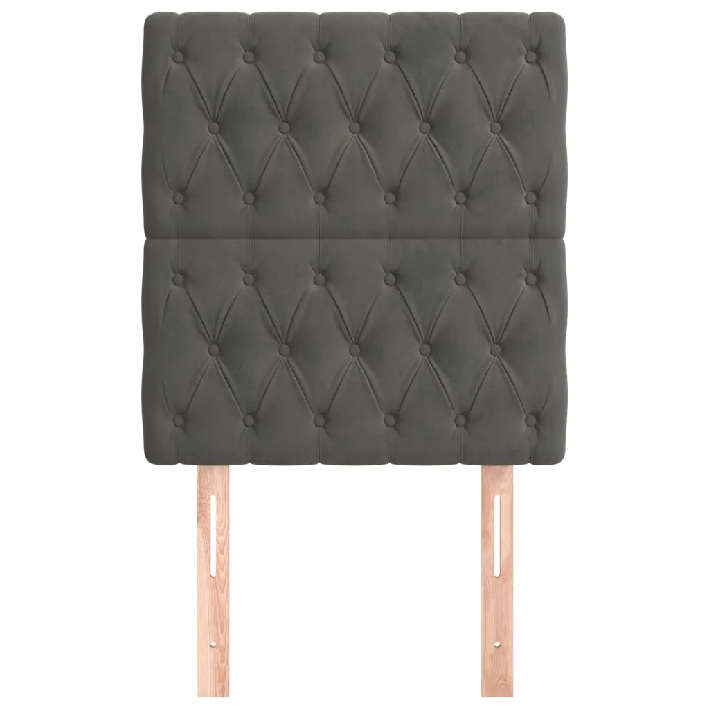 Testiera-Testata Decorativa Grigio Scuro 80x7x118/128 cm Velluto