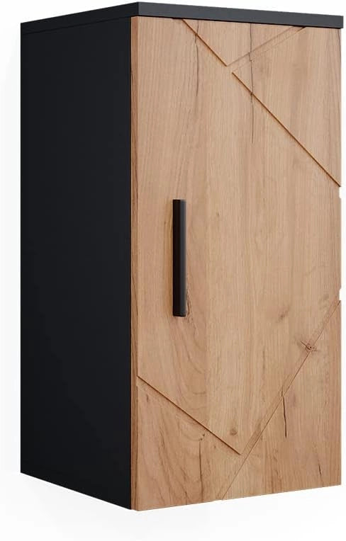 Mobile bagno Irma, Quercia dorata/antracite, 30 x 59 cm, adatto al montaggio a parete e combinabile con altri mobili Irma