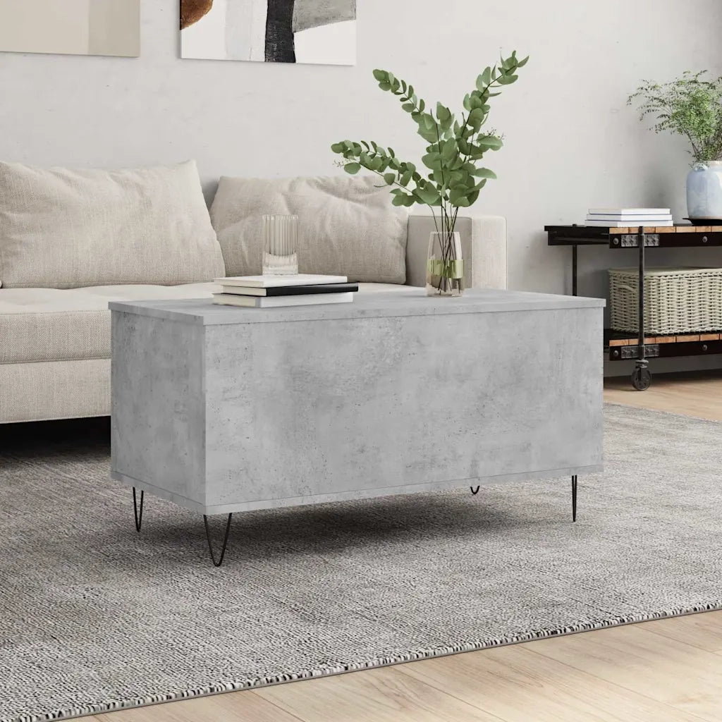 Tavolino Salotto Grigio Cemento 90x44,5x45 cm Legno Multistrato 830976