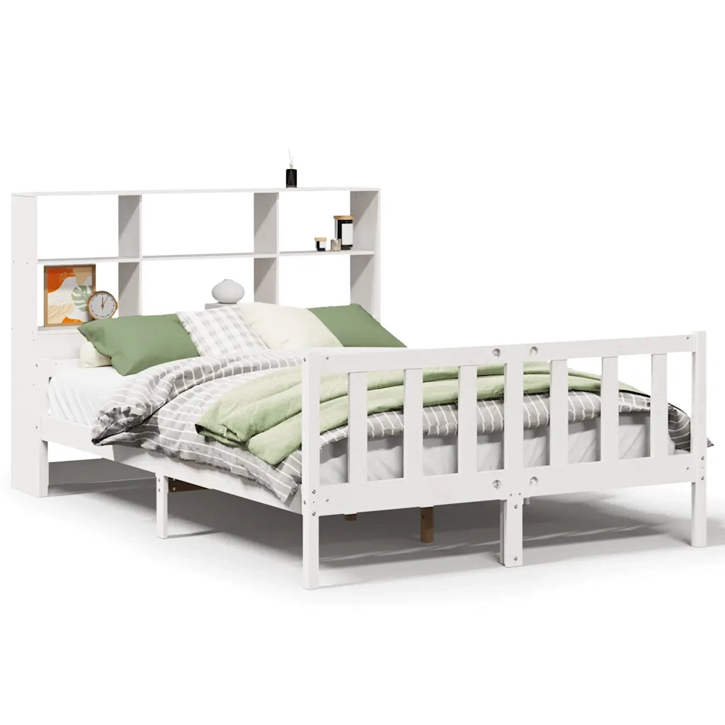 Letto Libreria senza Materasso Bianco 160x200 cm Legno di Pino 3322138