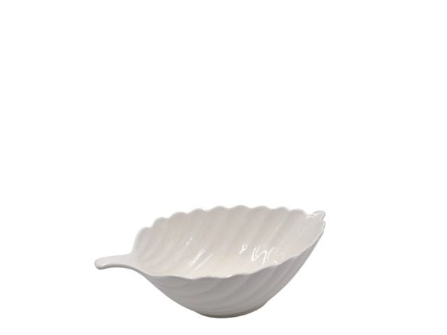 Centrotavola in Porcellana Forma Foglia Bianco 31 x 20 cm