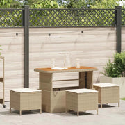 Set da Pranzo per Giardino Beige polyrattan 42007923