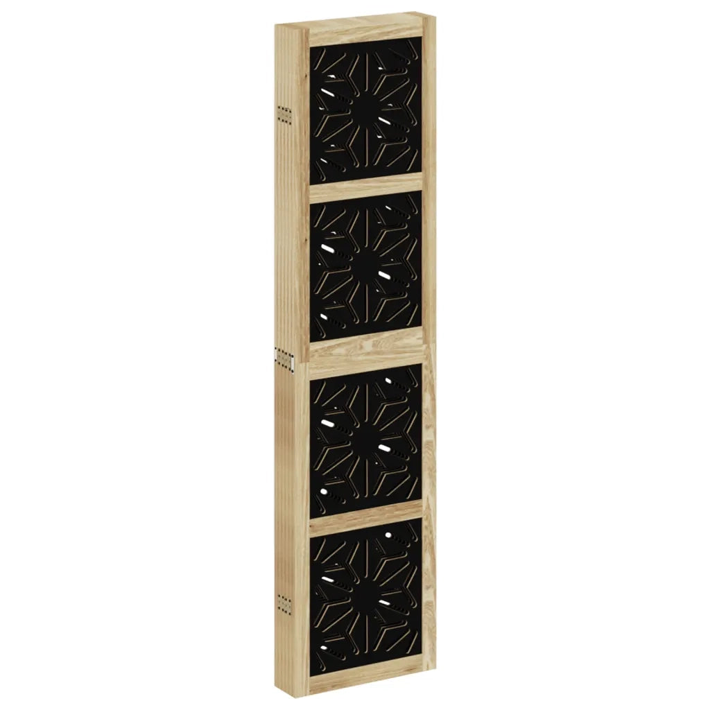 Divisorio Ambienti | Divider per stanze | Paravento 6 Pannelli Marrone e nero Legno di Paulownia