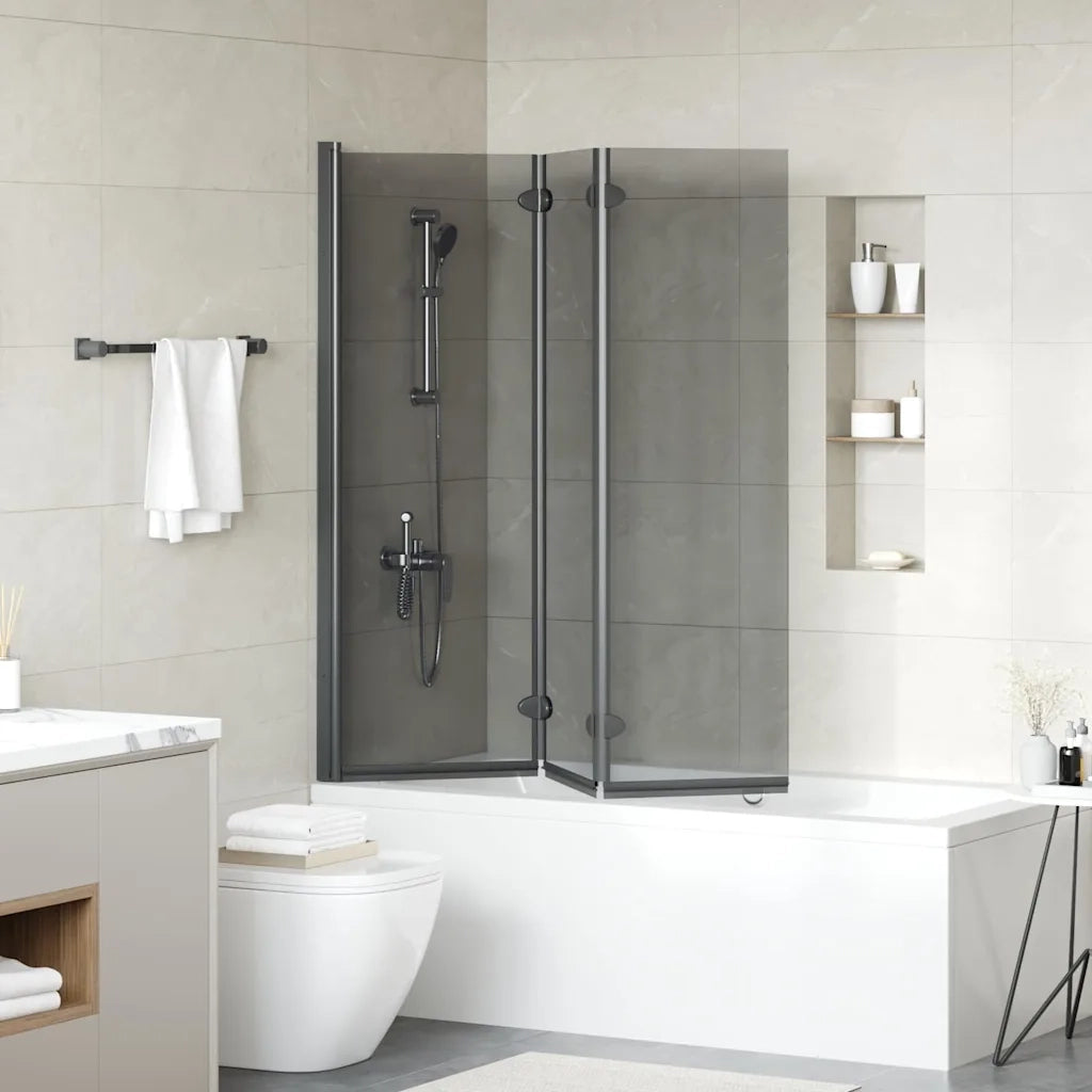Involucro Doccia Nero 130 x 138 cm Vetro ESG e Alluminio