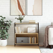 Libreria-Scaffale per Libri-Mobile di Stoccaggio Rovere Sonoma 80x30x78,5 cm Legno Multistrato e Ferro