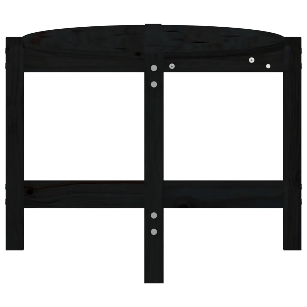 Tavolino da Salotto Nero 118x63x45 cm in Legno Massello di Pino cod mxl 6400