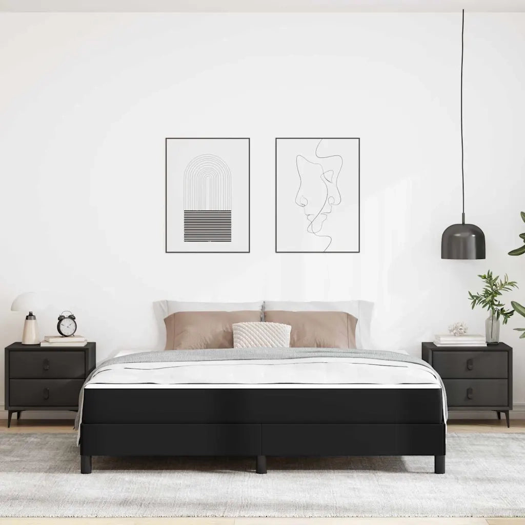 Struttura del letto con materasso Nero 180 x 200 cm Tessuto 3398643