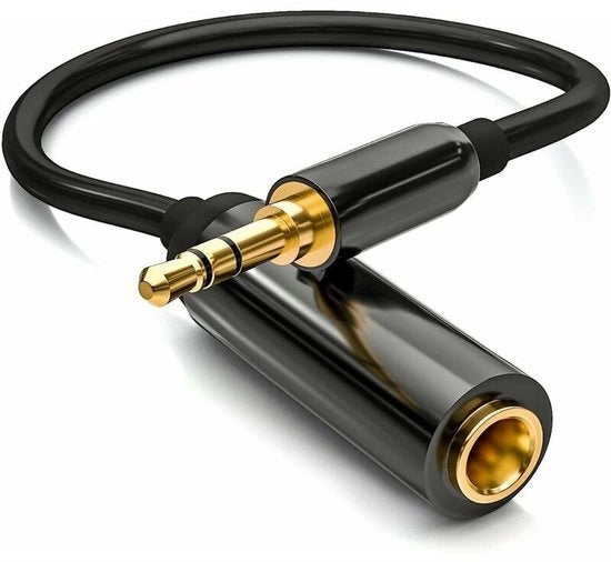 Adattatore cavo jack stereo 3,5 mm a jack 6,35 mm femmina con connettore dorato e case in alluminio per cuffie, laptop, chitarre, pianoforti 30 cm