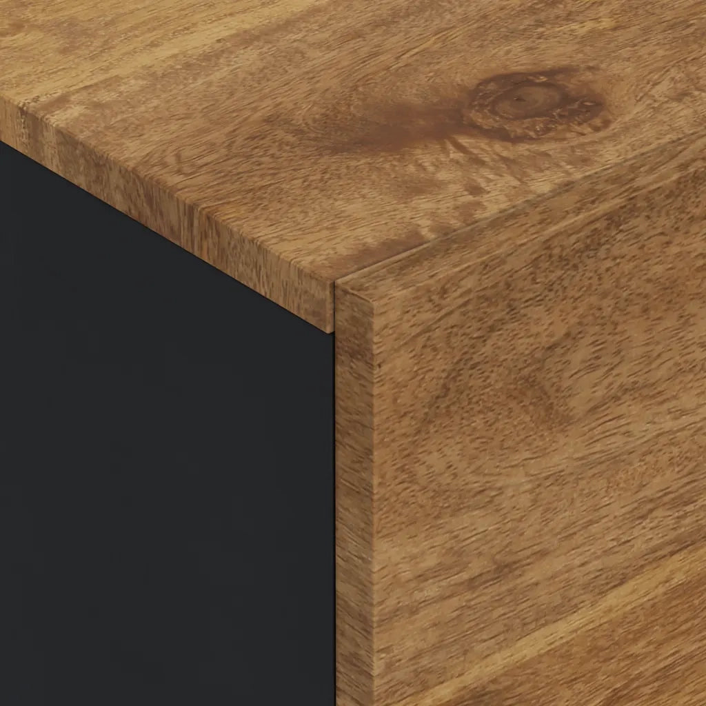 Credenza con 3 Ante 40x33x110 cm Legno Massello Mango e Ferro 352932