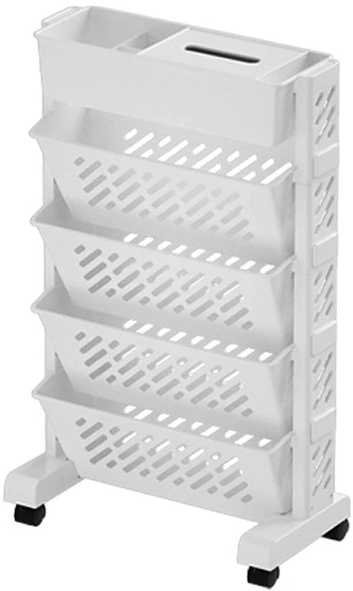 Pannello di archiviazione rotativo e rimovibile in metallo - 5 livelli - compatto - adatto per studio e ufficio - libreria a parete