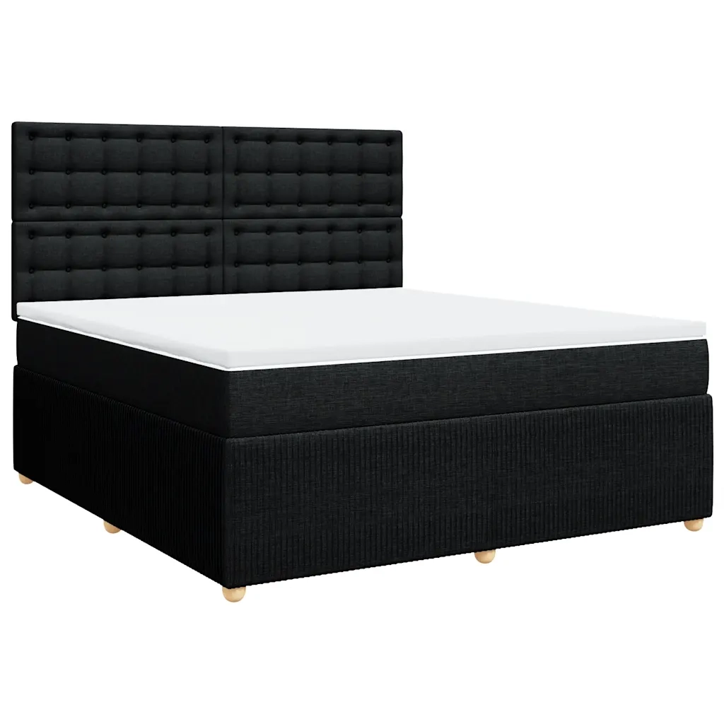 Giroletto a Molle con Materasso Nero 180x200 cm in Tessuto 3292151