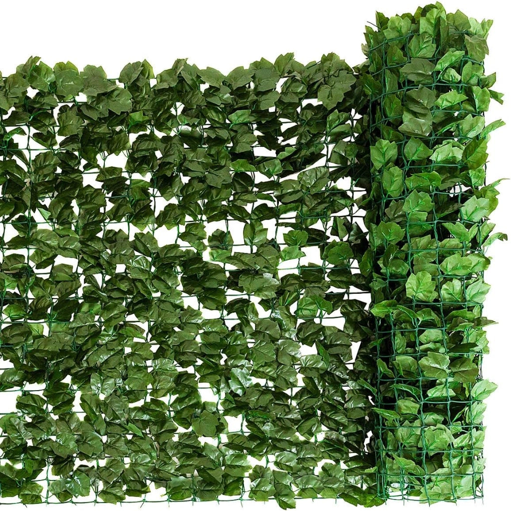 Siepe Artificiale con Foglie Edera Sintetica per Balcone Recinzioni Ringhiere Giardino (150 x 240 cm)