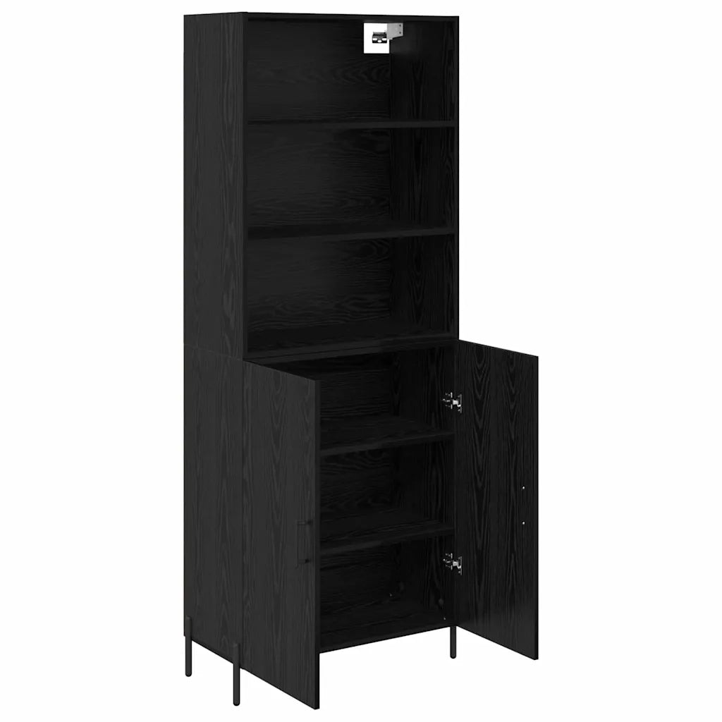 Credenza Rovere Nero 69,5 x 34 x 180 cm Legno multistrato