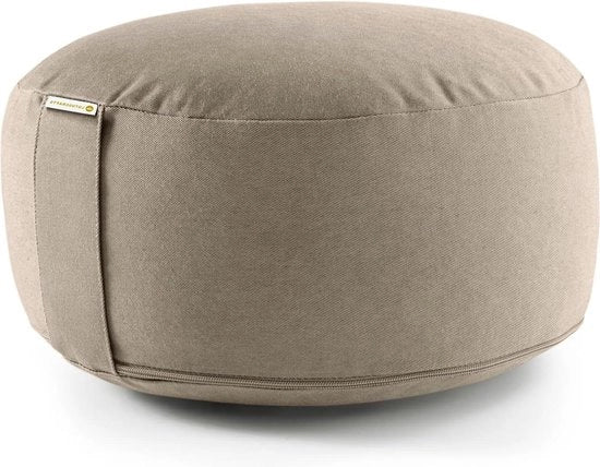 Mattoncino yoga a forma di loto per meditazione - altezza seduta 15cm - copertura lavabile in cotone - imbottitura di spugna - certificato GOTS