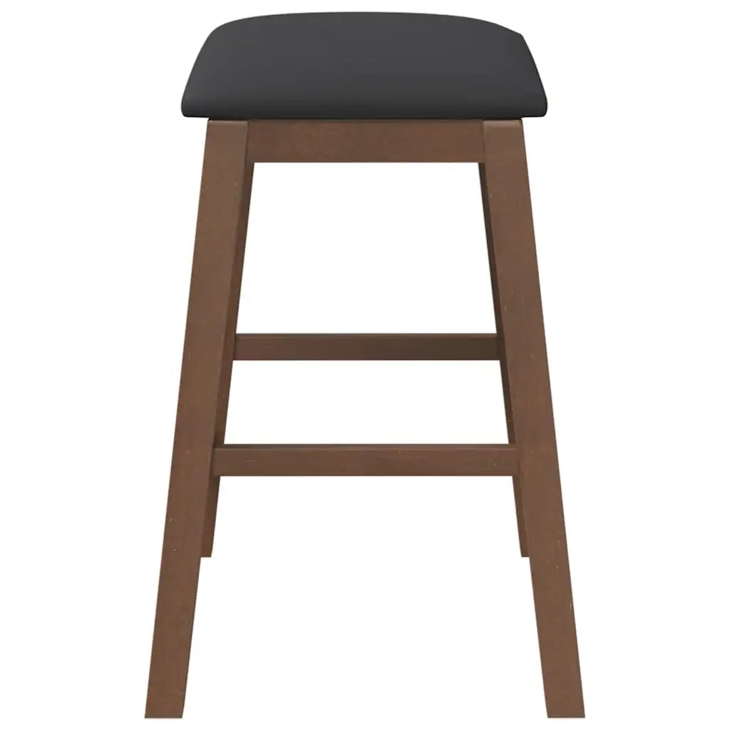 vidaXL Sedie da Bar con Cuscini 2pz Marrone Legno Massello di Hevea