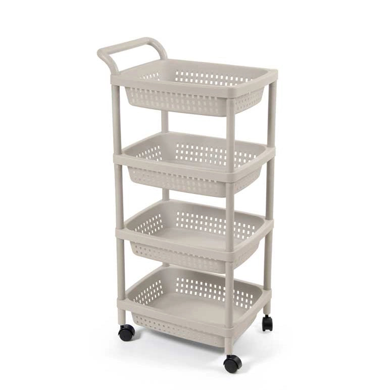 CARRELLO DA CUCINA CON RUOTE E 4 CASSETTI  50X36X99CM IN COLORE TROTORA