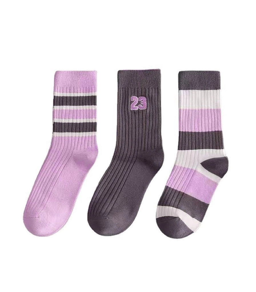 Calzini Alti in Cotone Color Lilla per Donna e Bambina | Mezza Gambaletto Stile Universitario | Taglia Unica 34–40 EU