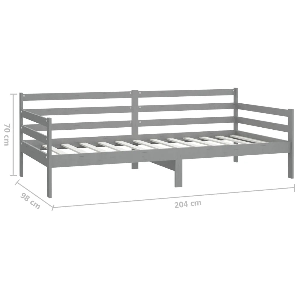 Divano letto | Sof¨¤ letto | Letto singolo con Materasso 90x200 cm Grigio in Legno di Pino
