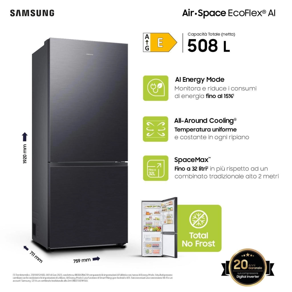 SAMSUNG f1rst frigorifero combinato 508 192 cm classe db var. Colore Antracite