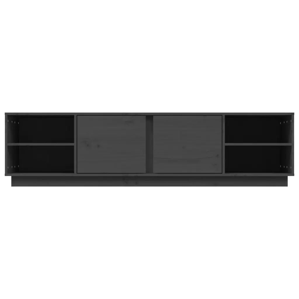Mobile Porta TV Grigio 156x40x40 cm in Legno Massello di Pino 814456