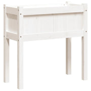 Fioriera rialzata per piante fiori giardino terrazze con gambe 70 x 31 x 70 cm legno di pino massiccio bianco 02_0038873