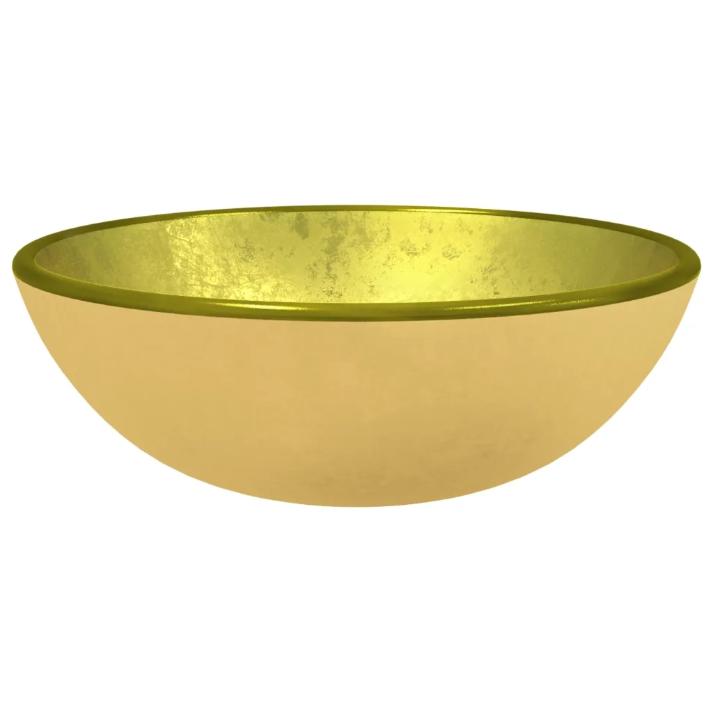 Lavandino in Vetro Temperato 35x12 cm Oro CFW8037389