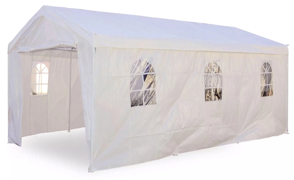 Tendostruttura da Giardino in Acciaio 3x6m Becker Carport Garage Bianco