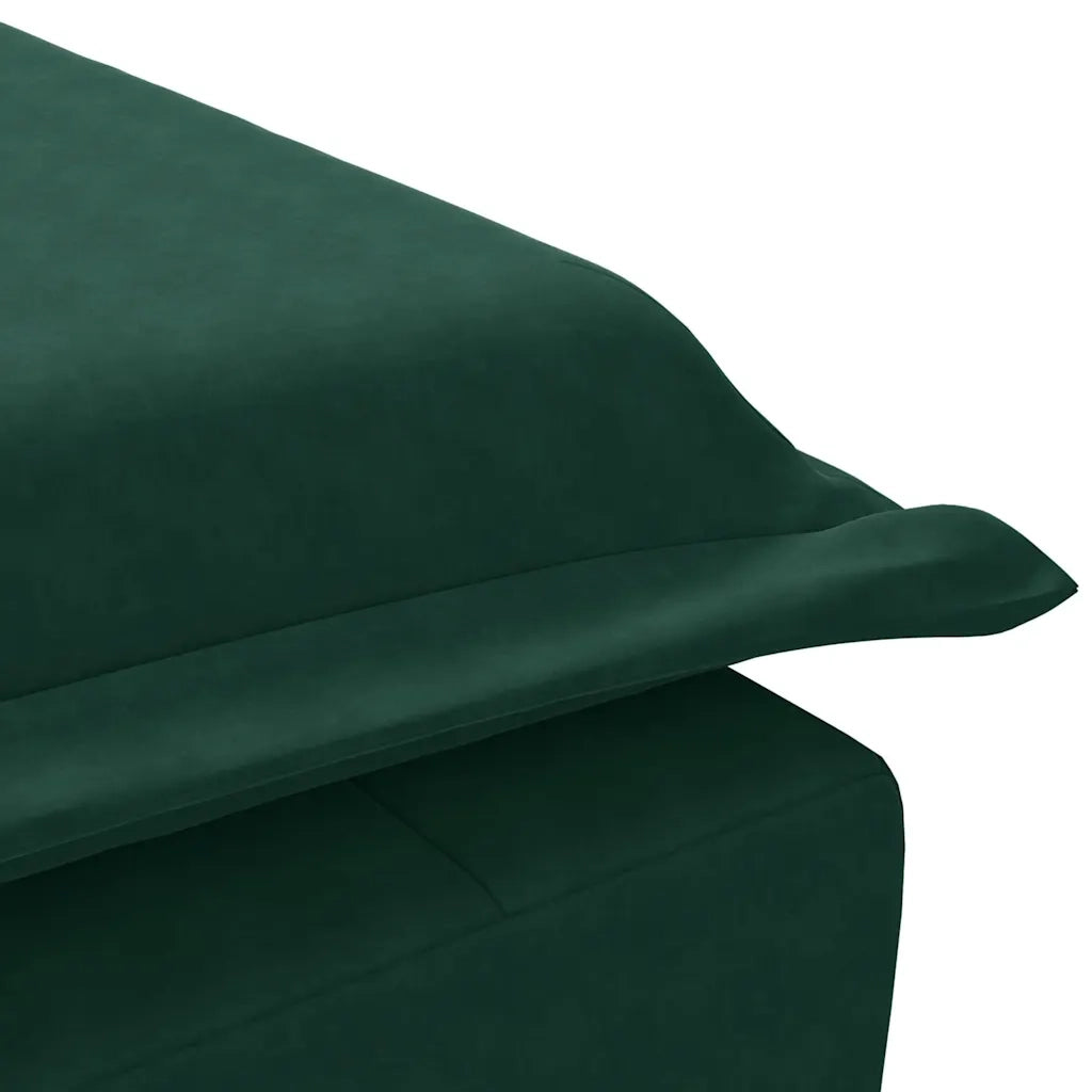 Chaise Longue Massaggi con Capezzale Verde Scuro in Velluto CFW9592668