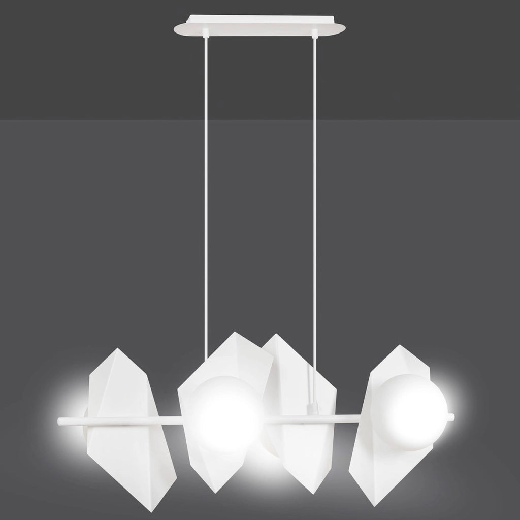 Lampada a sospensione Drifton in acciaio bianco