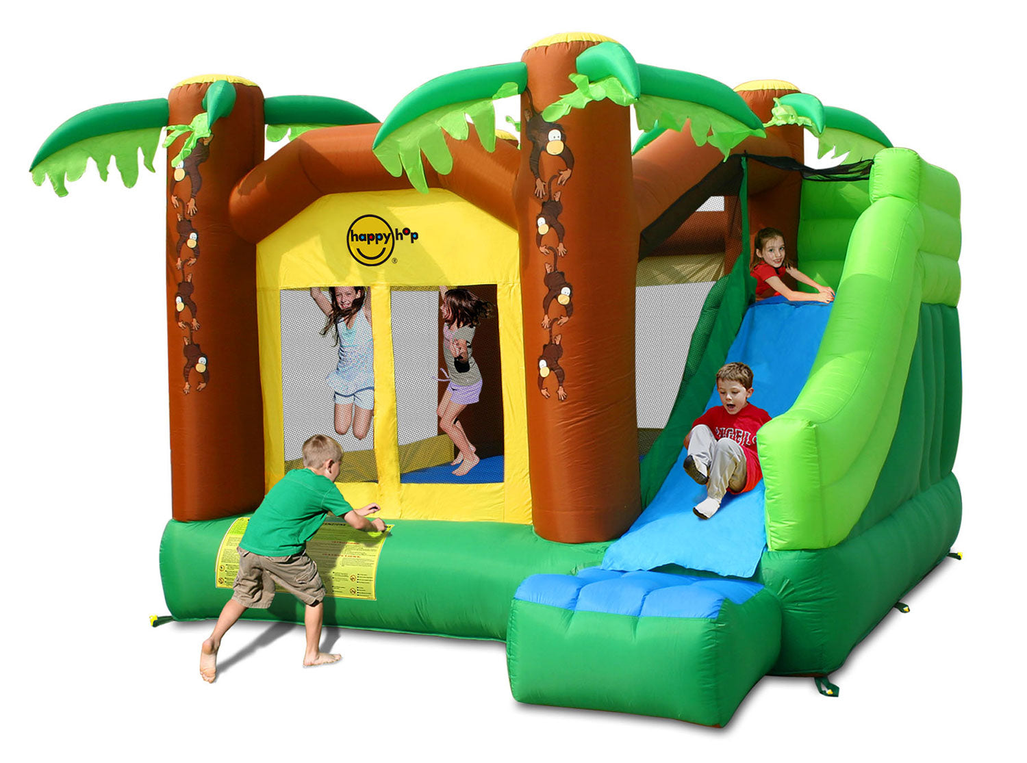 Castello Gonfiabile per Bambini Jungle Climb 390x330x270 cm Portata Massima 225 kg