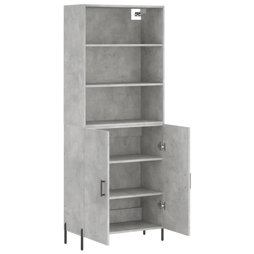 Buffet credenza cassettiera armadio mobile contenitore organizer cucina soggiorno salotto alto 69,5 x 34 x 180 cm legno ingegnerizzato grigio 02_0034518