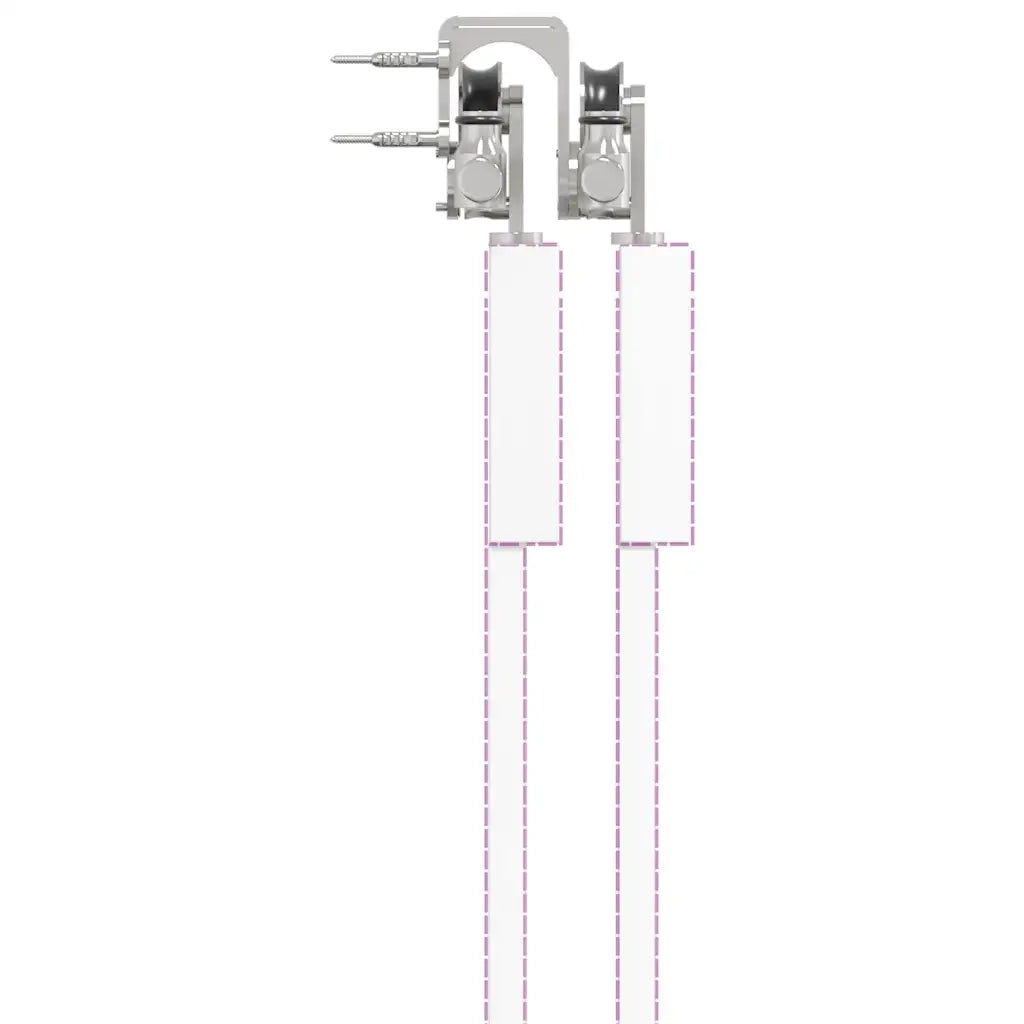 Kit Binari Porta Scorrevole 366 cm Acciaio Inossidabile Argento 3295767