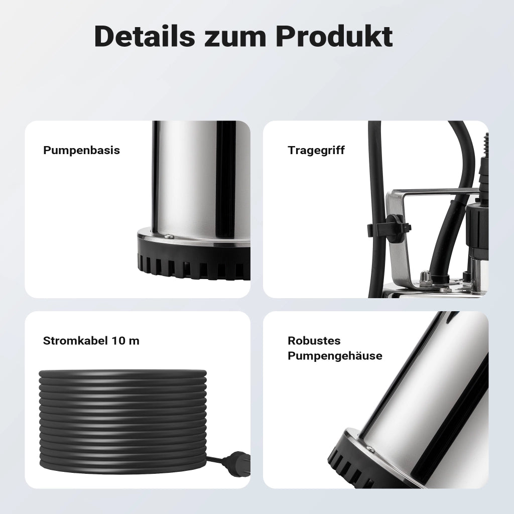 Pompa sommersa acque nere 7500l/h 400W Elettropompa a immersione per acque reflue