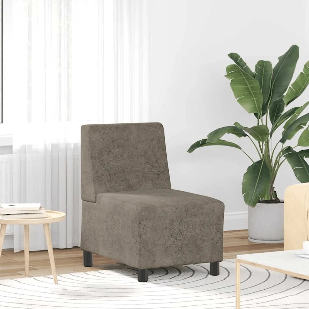 Divano componibile senza braccioli grigio scuro 55 cm in similpelle scamosciata 4108510