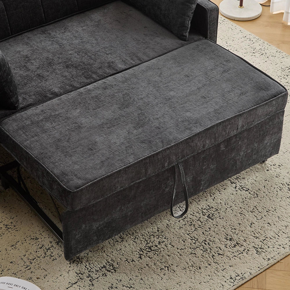 Divano letto due posti - Xylo - tessuto chenille, schiuma alta densit脿