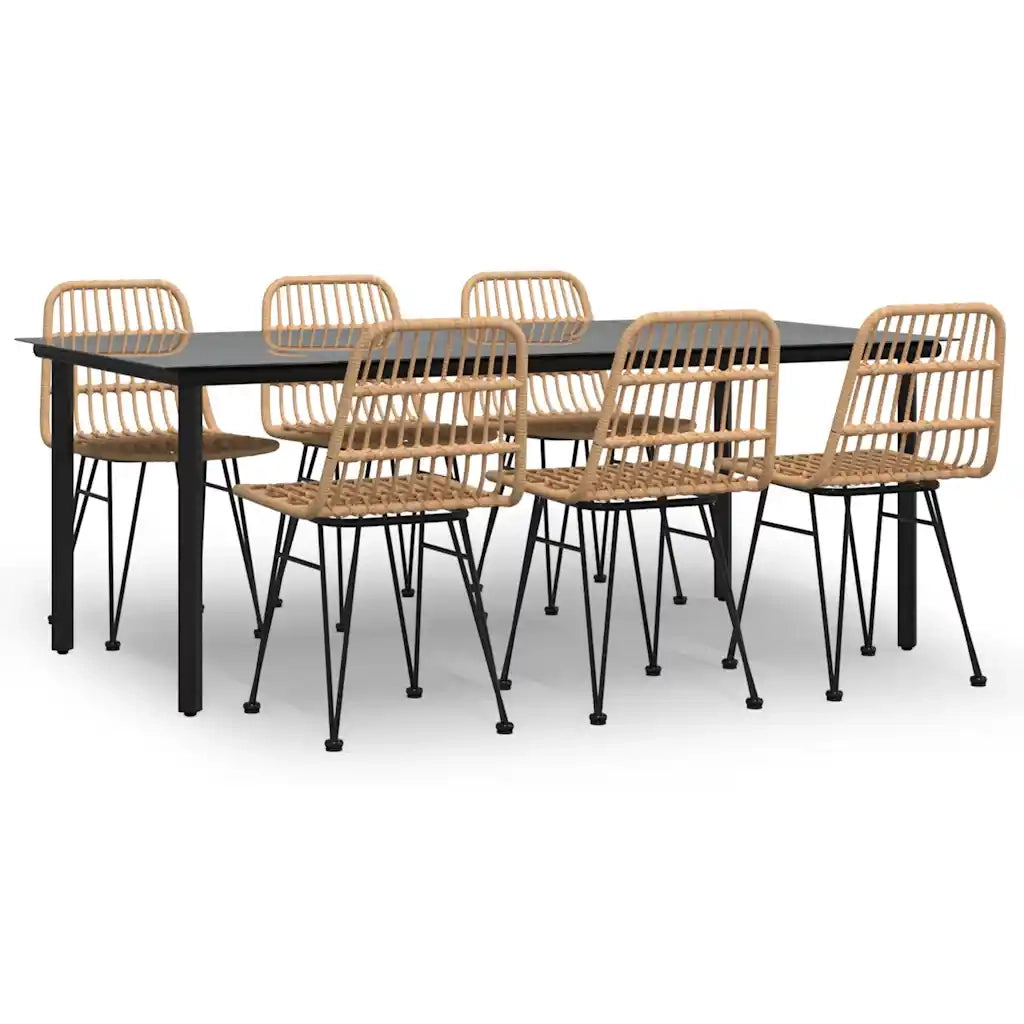 Set da Pranzo da Giardino 7 pz in Polyrattan 3157892