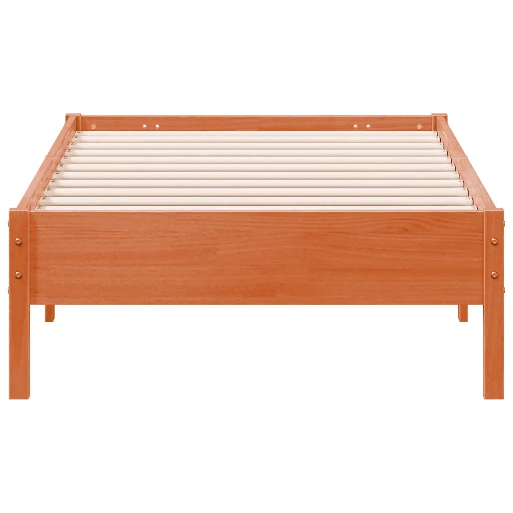 Letto senza Materasso Marrone Cera 90x190 cm in Legno di Pino
