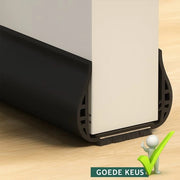 Essenziali di casa di base - Sigillatura di porta in silicone - 93 cm - Nero - Stopperto di ventilazione energetica - Sigillatura doppia con spazzola - Autoadesivo - Riduzione del rumore
