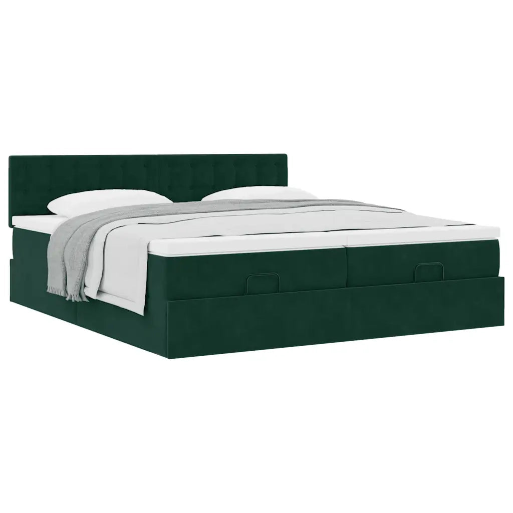 Struttura Letto Pouf con Materassi 160x200 cm Velluto